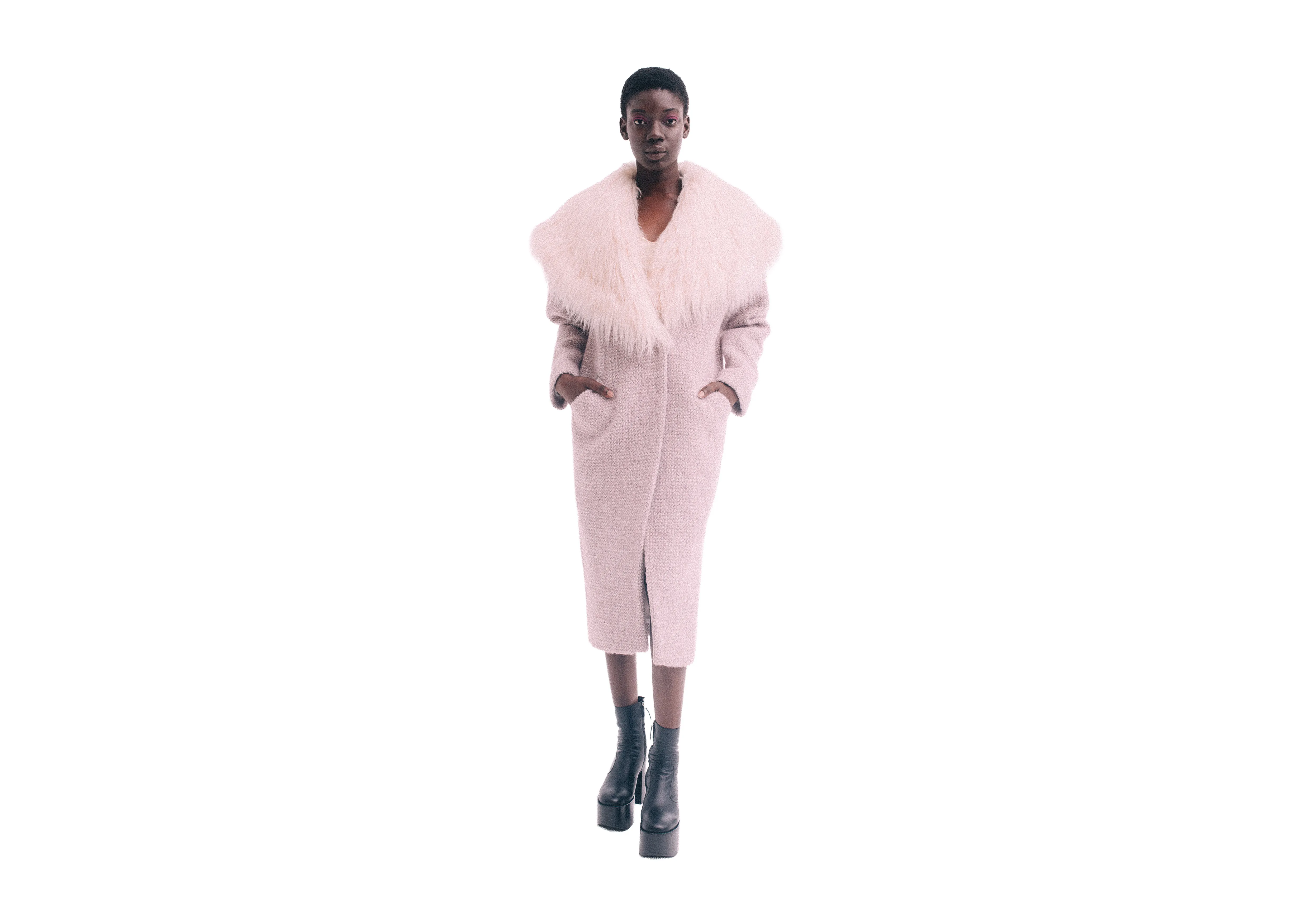 Faux Fur Lapel Coat