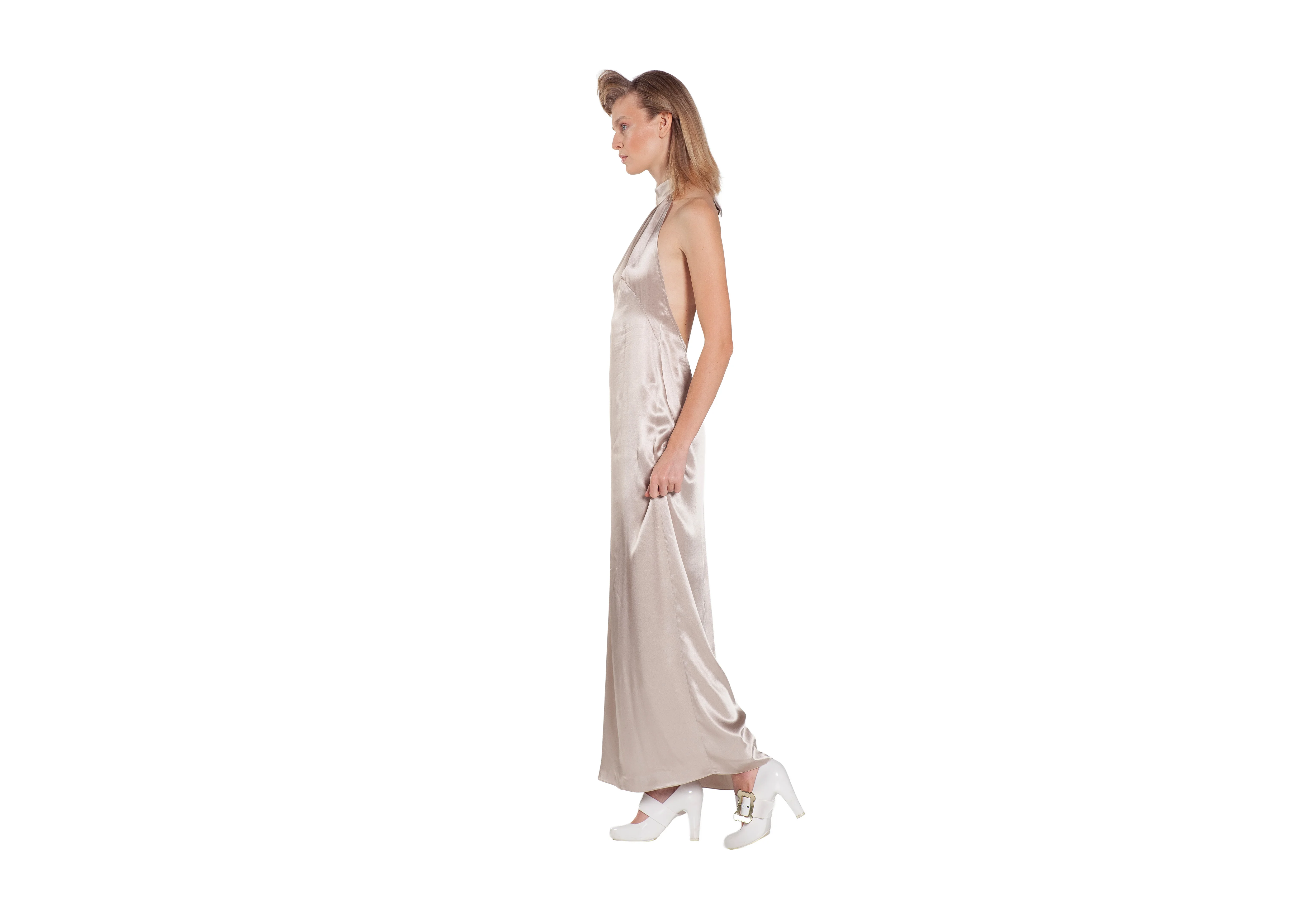 Silk Halter Maxi Dress