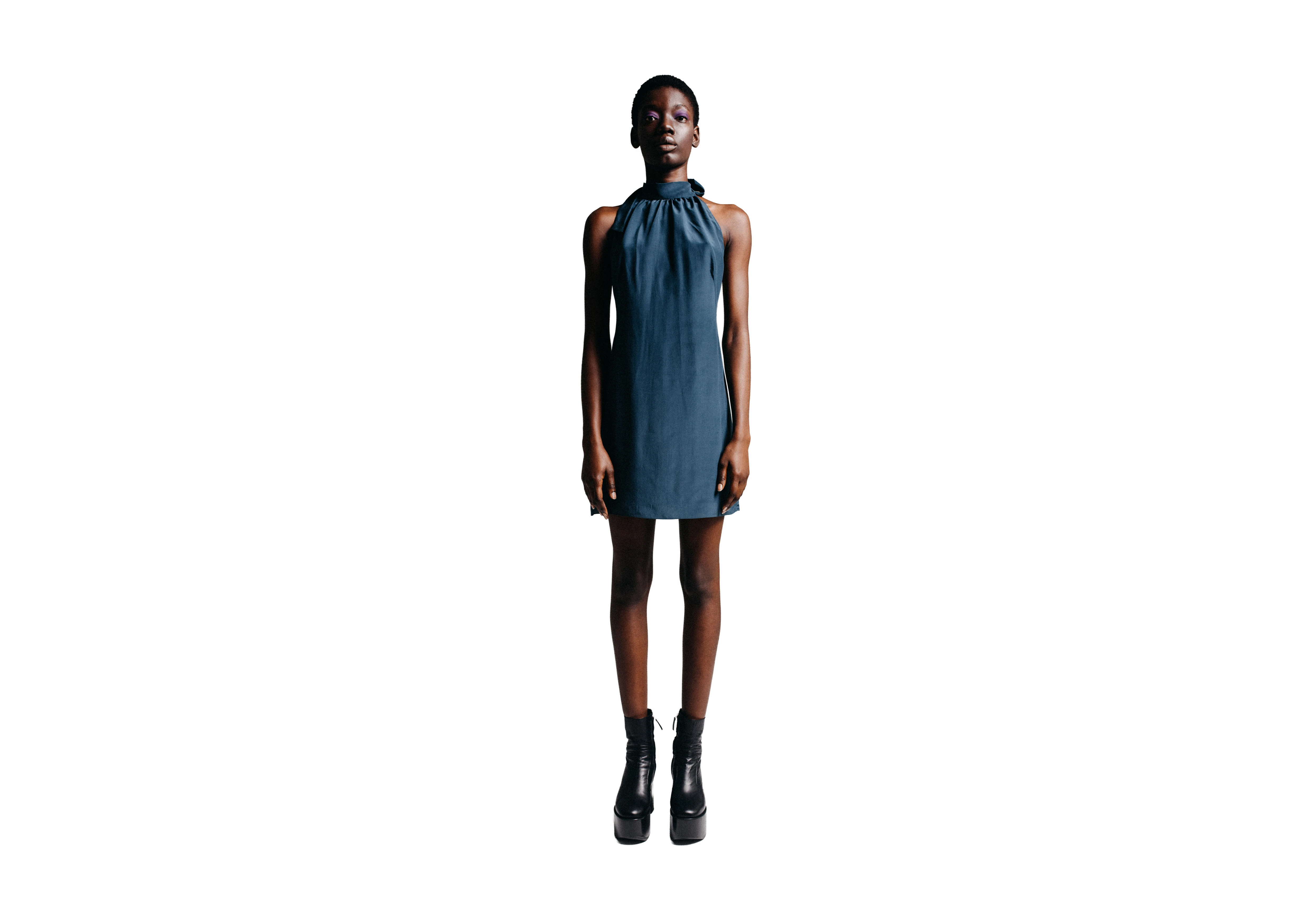 Halter Neck Dress in blue