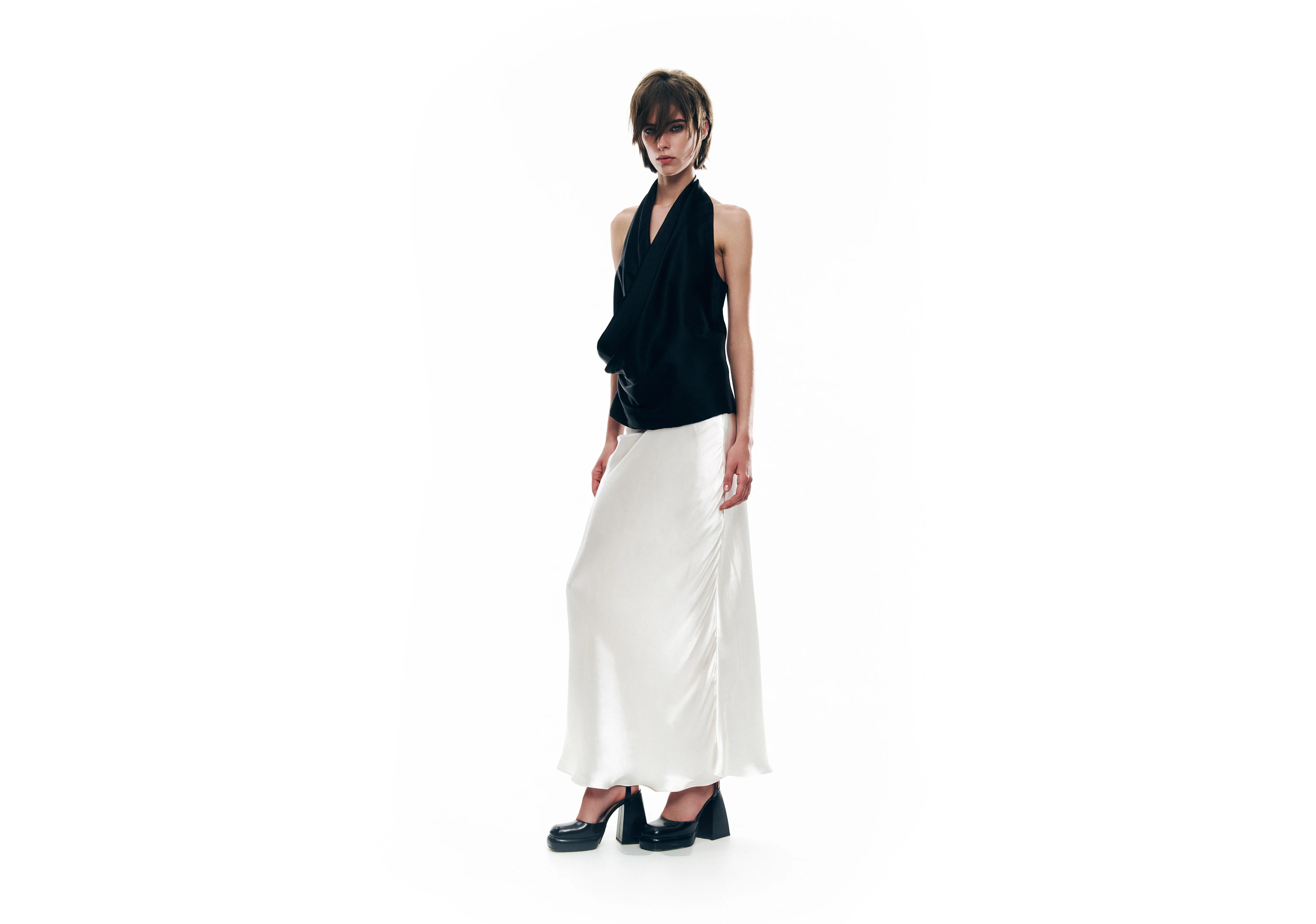 Silk MAXI SKIRT ecru