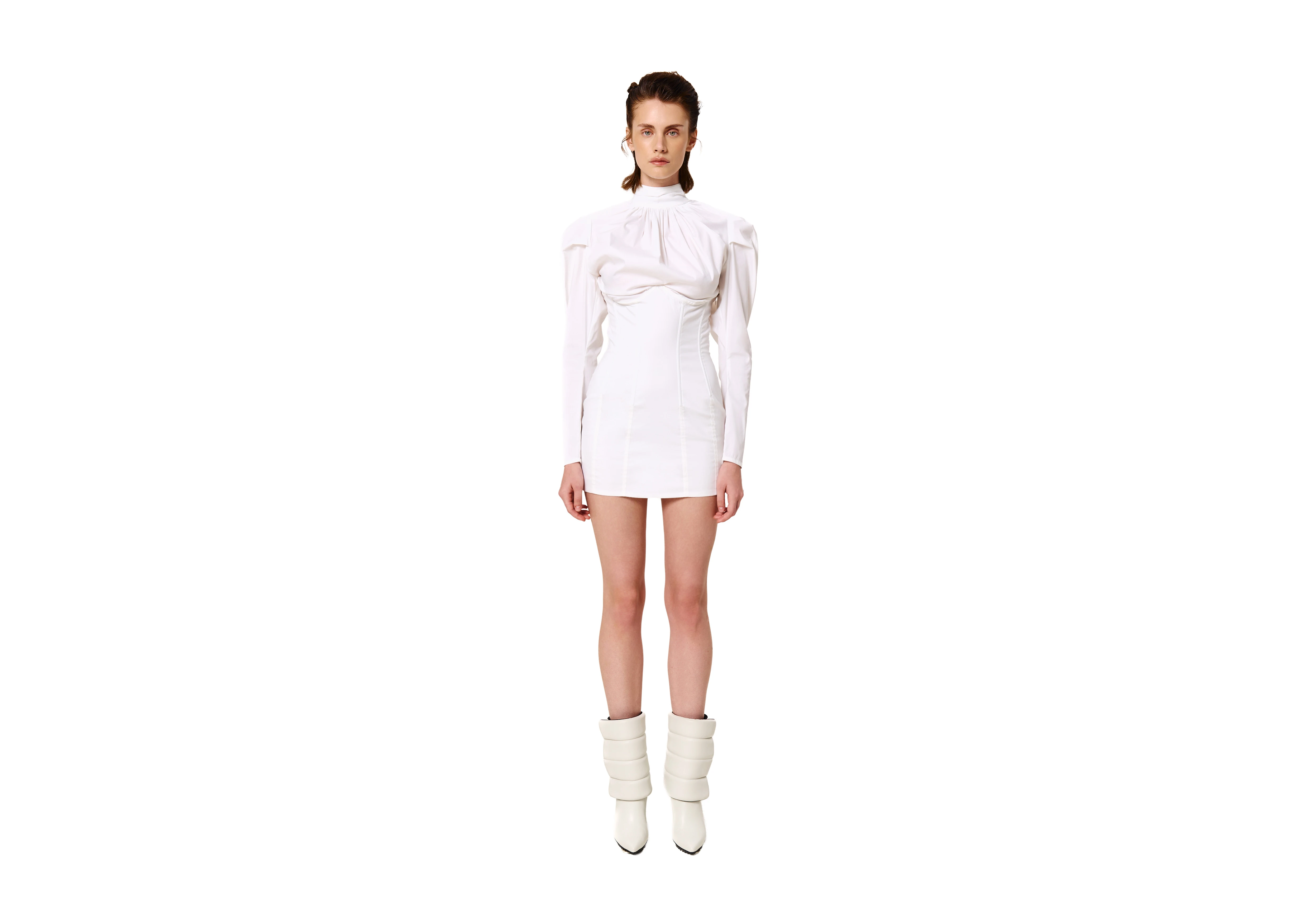 Slimming corset dress white